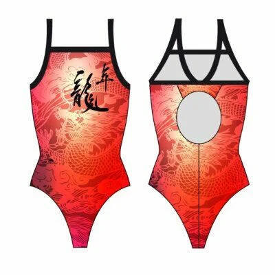 TURBO KADIN MAYO 'RELAX' CHINESE DRAGON Red SWIMMI
